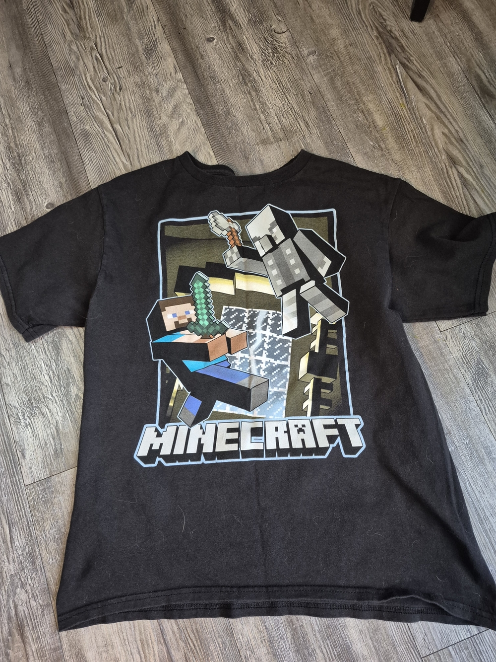 Boys Minecraft Black Graphic Tee with Diamond Sword